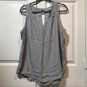 Vertical striped tank top blouse